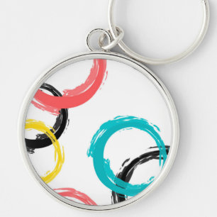 Colourful, cool, modern,trendy brush stroke key ring