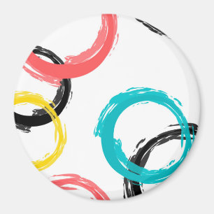 Colourful, cool, modern,trendy brush stroke magnet