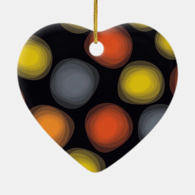 Colourful, cool, modern, trendy flower abstraction ceramic tree decoration (Back)