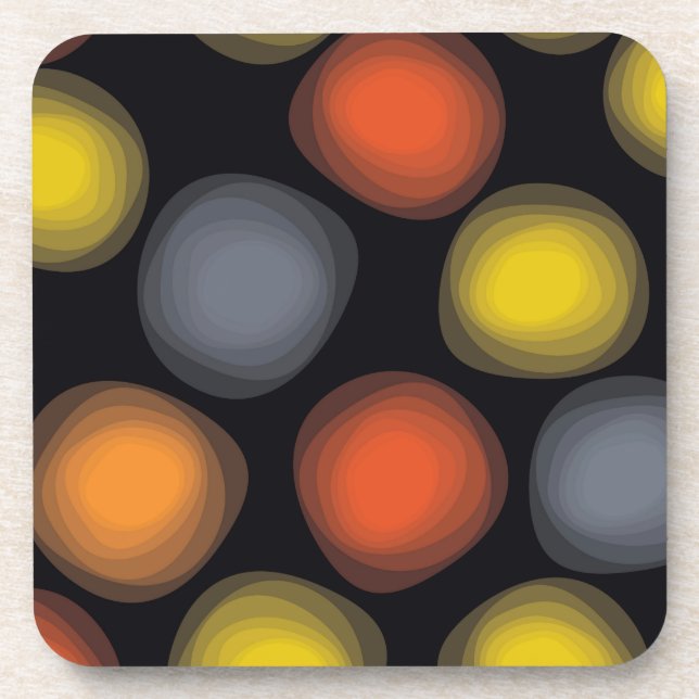 Colourful, cool, modern, trendy flower abstraction coaster (Front)