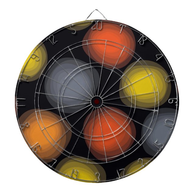 Colourful, cool, modern, trendy flower abstraction dartboard (Front)