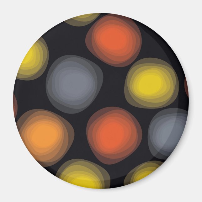 Colourful, cool, modern, trendy flower abstraction magnet (Front)