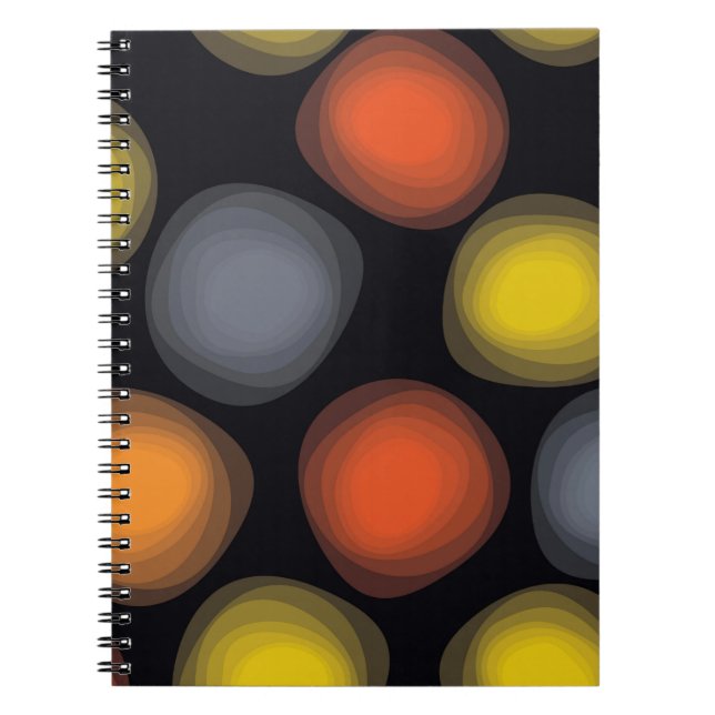 Colourful, cool, modern, trendy flower abstraction notebook (Front)