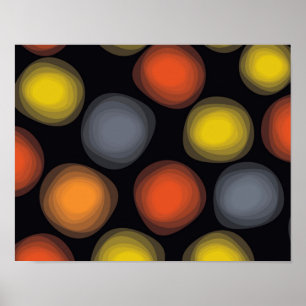 Colourful, cool, modern, trendy flower abstraction poster