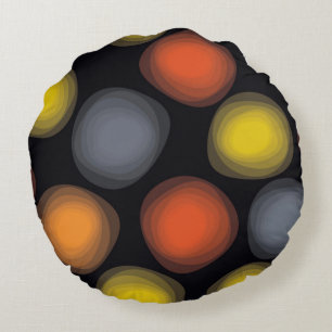 Colourful, cool, modern, trendy flower abstraction round cushion
