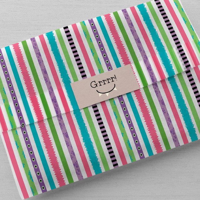 Colourful & Cool Monster Stripes Tissue Paper (Creator Uploaded)