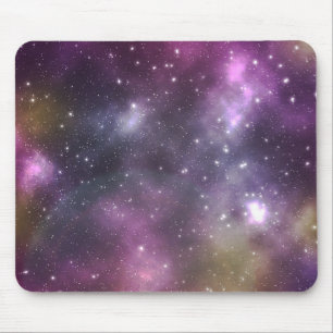 Colourful Cool Nebula and Stars in Space Mouse Mat