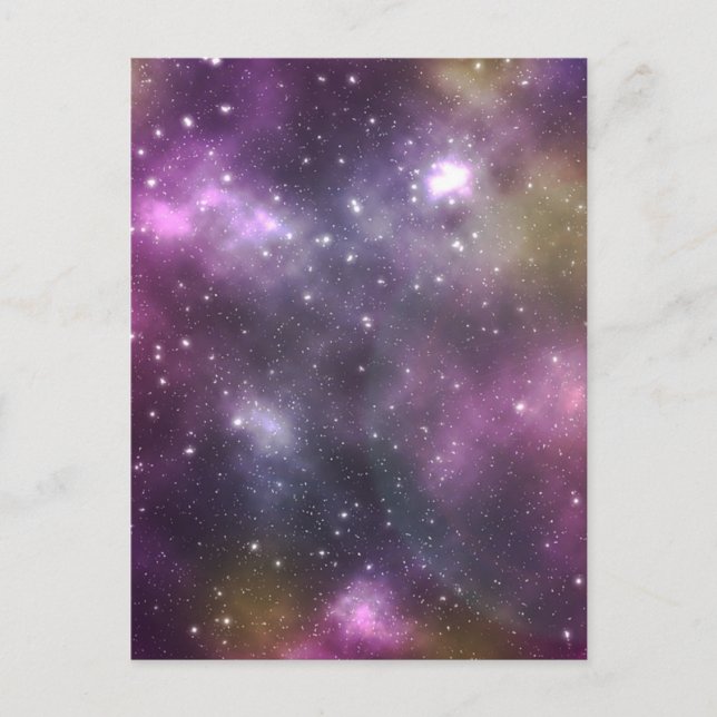 Colourful Cool Nebula and Stars in Space Postcard (Front)