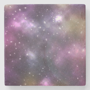 Colourful Cool Nebula and Stars in Space Stone Coaster