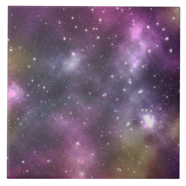 Colourful Cool Nebula and Stars in Space Tile (Front)