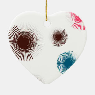 Colourful, cool, trend urban brush strokes circles ceramic tree decoration
