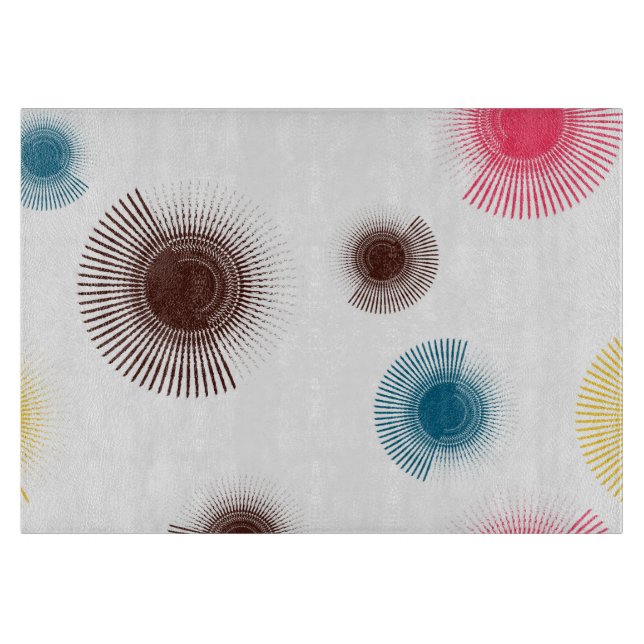 Colourful, cool, trend urban brush strokes circles cutting board (Front)
