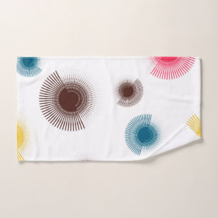 Colourful, cool, trend urban brush strokes circles hand towel
