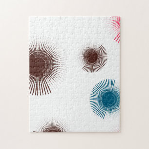 Colourful, cool, trend urban brush strokes circles jigsaw puzzle