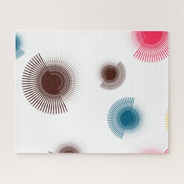 Colourful, cool, trend urban brush strokes circles jigsaw puzzle (Horizontal)