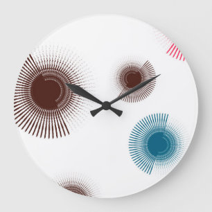 Colourful, cool, trend urban brush strokes circles large clock
