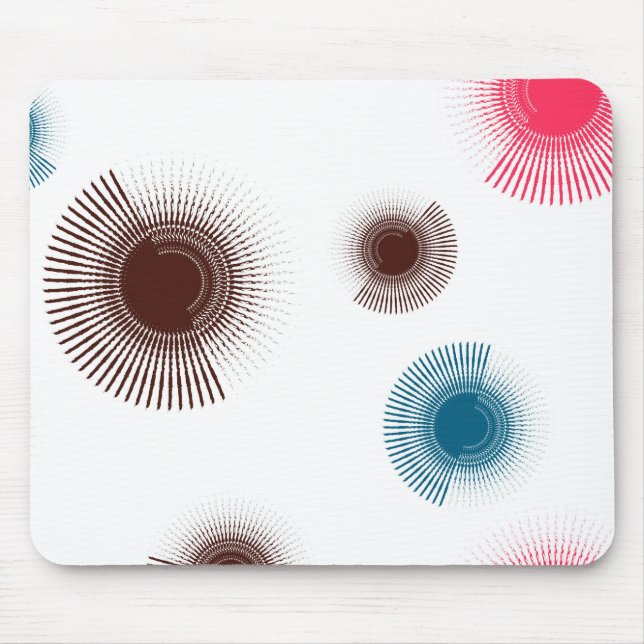 Colourful, cool, trend urban brush strokes circles mouse mat (Front)