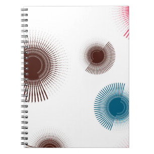 Colourful, cool, trend urban brush strokes circles notebook