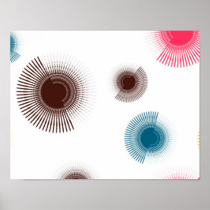 Colourful, cool, trend urban brush strokes circles poster