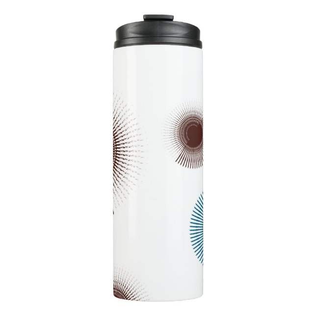 Colourful, cool, trend urban brush strokes circles thermal tumbler (Front)