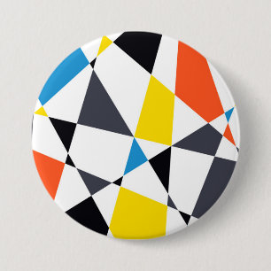 Colourful, cool, trendy, modern geometric shapes 7.5 cm round badge