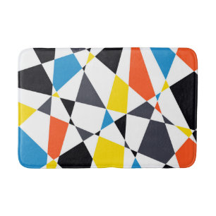 Colourful, cool, trendy, modern geometric shapes bath mat