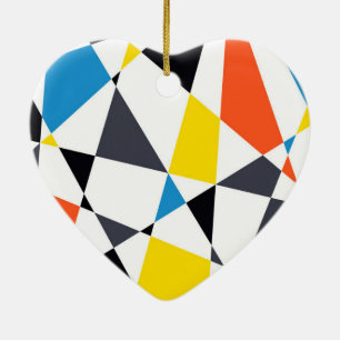 Colourful, cool, trendy, modern geometric shapes ceramic tree decoration