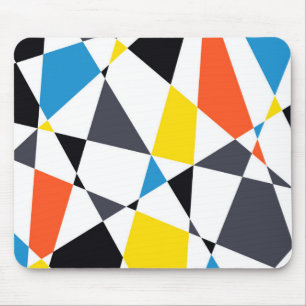 Colourful, cool, trendy, modern geometric shapes mouse mat