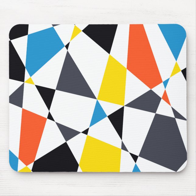 Colourful, cool, trendy, modern geometric shapes mouse mat (Front)