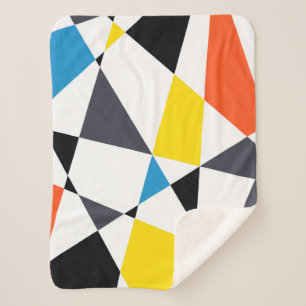 Colourful, cool, trendy, modern geometric shapes sherpa blanket
