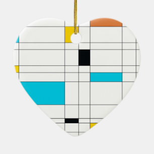 Colourful, cool, trendy, modern illustration art ceramic tree decoration