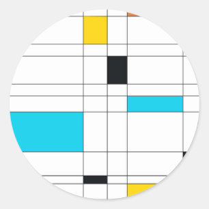 Colourful, cool, trendy, modern illustration art classic round sticker
