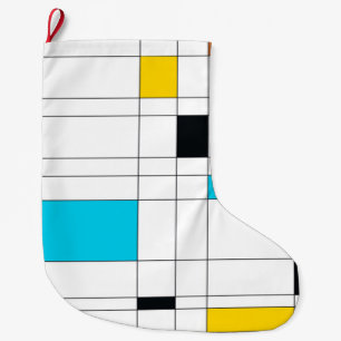 Colourful, cool, trendy, modern illustration art large christmas stocking