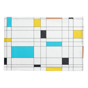 Colourful, cool, trendy, modern illustration art pillowcase