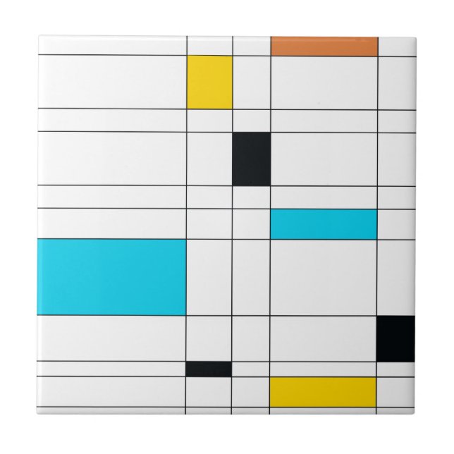 Colourful, cool, trendy, modern illustration art tile (Front)