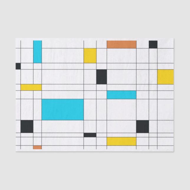 Colourful, cool, trendy, modern illustration art tissue paper (Front)