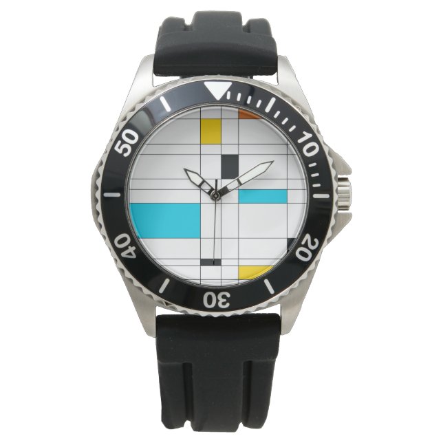Colourful, cool, trendy, modern illustration art watch (Front)