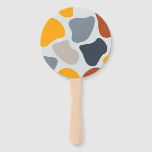 Colourful, cool, trendy, modern organic geometric hand fan