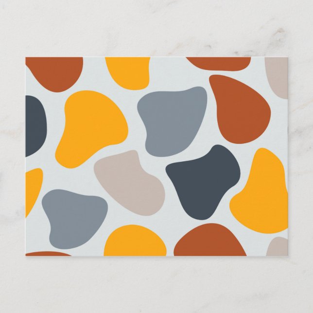 Colourful, cool, trendy, modern organic geometric postcard (Front)