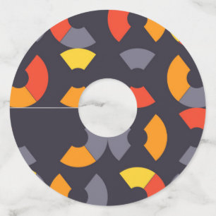 Colourful, cool, trendy, modern, urban circular ar wine glass tag