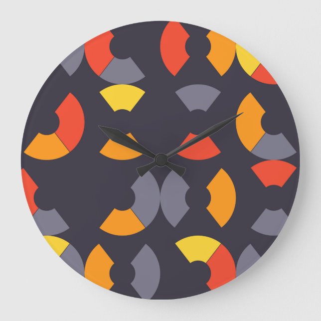 Colourful, cool, trendy, modern, urban circular large clock (Front)