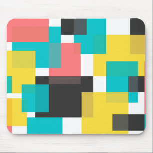 Colourful, cool, trendy, urban geometric shape art mouse mat