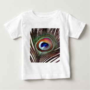 Colourful Copper Peacock Feather Baby T-Shirt