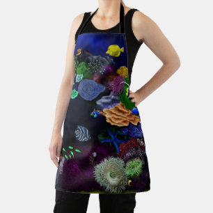 Colourful Coral & Fish Reef Art Apron