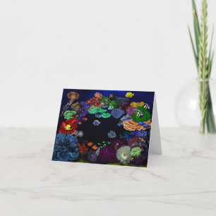 Colourful Coral & Fish Reef Art Note Card