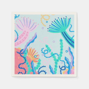 Colourful Coral Ocean Reef Paper Napkin