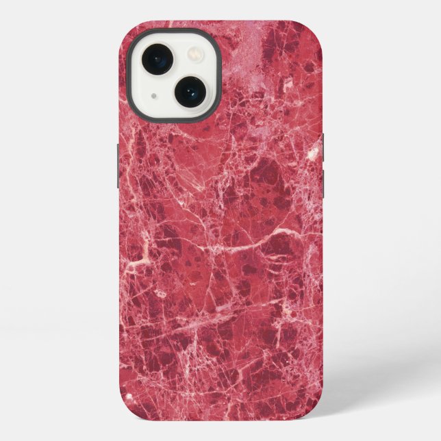 Colourful Coral Red Marble  iPhone Case (Back)