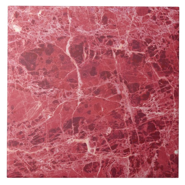 Colourful Coral Red Marble   Tile (Front)