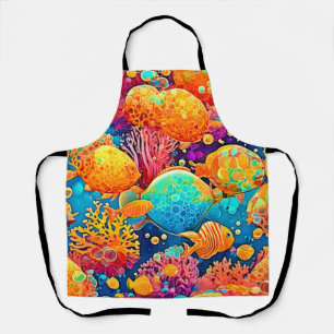 Colourful Coral Reef Artwork Apron
