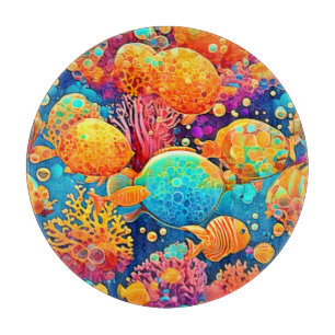 Colourful Coral Reef Artwork Cutting Board
